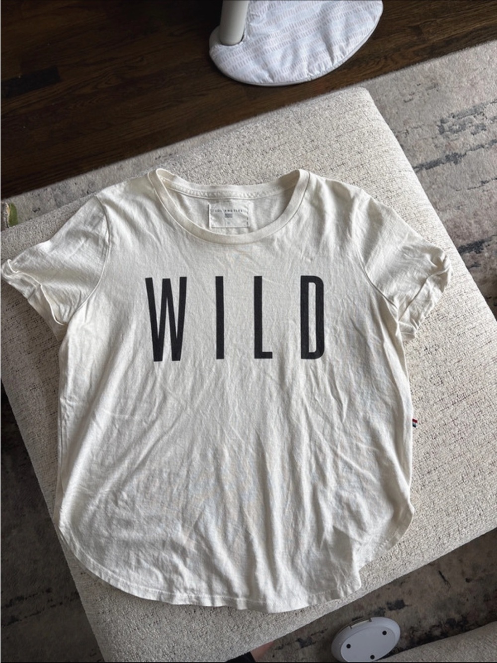 Sol Angeles White 'WILD' Graphic Crewneck Tee